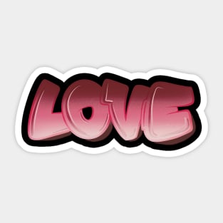 Pink Love Bubble Letters Sticker